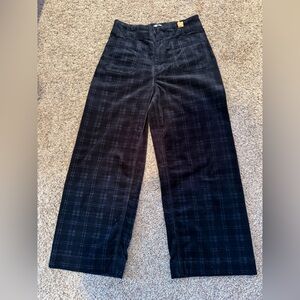 Maeve Plaid Corduroy Wide-Leg Pants